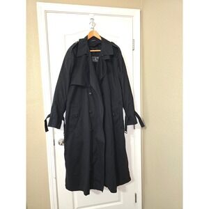 Hildreth Herricks Men's Black Full Length Classic Trench Coat Size 42 Regular‎